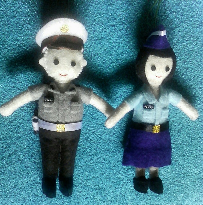 Boneka flanel couple sesuai profesi